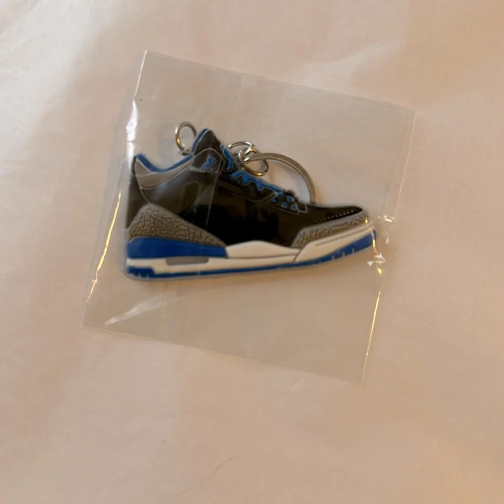 Keychain, NEW, Sneaker, Blue, Gray, Black & White, Unisex